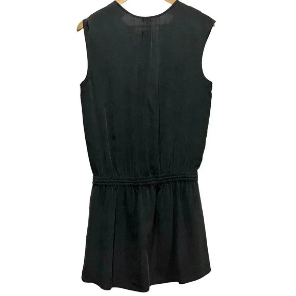 JOIE 100% Silk Black Sleeveless Wrap Drawstring Waist Dress Size S - Picture 3 of 7